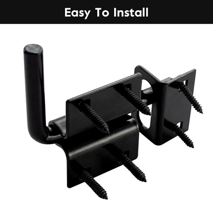 HOME MASTER HARDWARE Heavy Duty Slide Bolt Gate Latch, Sliding Bolt Door Latch Gate Lock Hardware with Padlock Hole, 2 in 1 Barrel Bolt Latch for Wooden Fence/Shed Door/Yard Door/Barn Door, Black