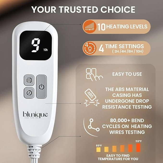 Cow Print Heated Blanket Full-Heating Electric Blanket Full with 10 Heat Levels & 10 Hours Auto-Off, Cozy Soft Fleece Sherpa, Washable, 72 x 84 Inches Cow Print White