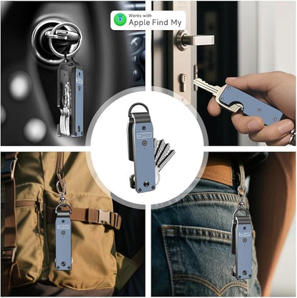 Key Organizer Men's Keychains with Smart Tracker, Key Finder, Compact Key Holder -Minimalist Key Case Metal Car Key Chain