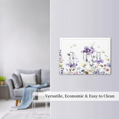 Decorative Switch Plates Purple Floral Lilac Watercolor Flower Leaves Butterfly Wildflower 3 Gang Wall Plate Faceplate Triple Toggle Light Switch Cover Electrical Wall Panels for Bedroom Home Decor