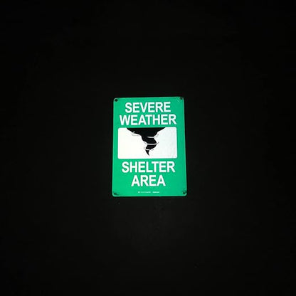 TRADESAFE Severe Weather Shelter Area Sign - Storm Shelter Sign, Quick Install, Light Reflective, UV-Resistant, Waterproof, 10” X 14” Aluminum Safety Signs for Business
