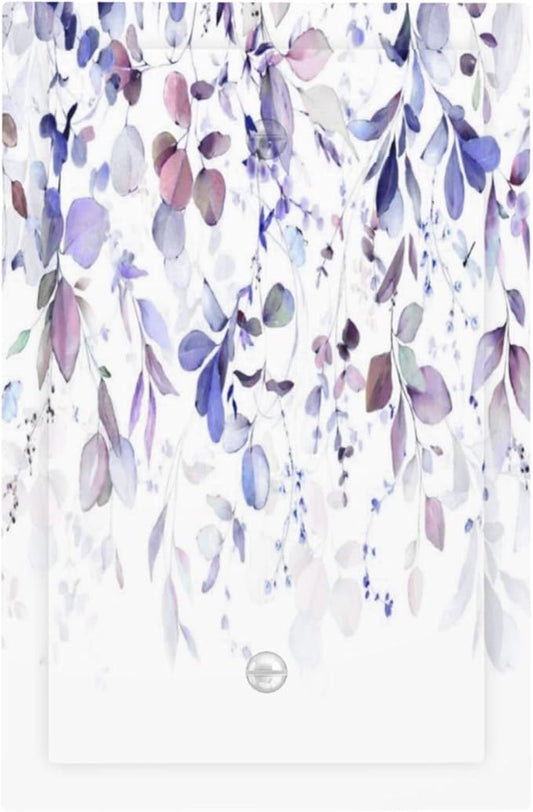 Purple Eucalyptus Watercolor Floral Rustic Leaf Light Switch Cover Plate 1 Gang No Device Blank Electrical Wall Plates Faceplate Decorative Switch Plate for Farmhouse Home Decor
