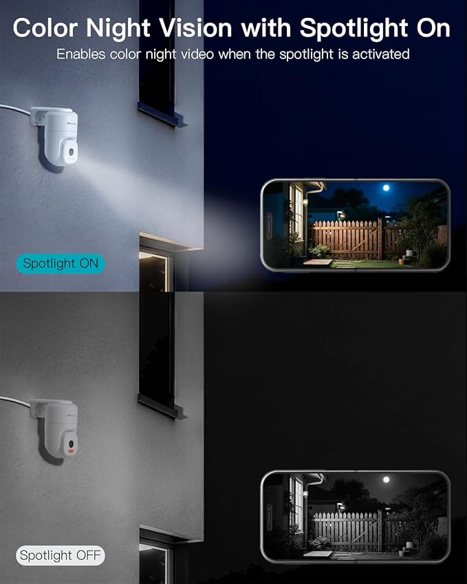 VIMTAG 2.5K Outdoor Cameras for Home Security, 4MP Security Camera Outdoor, 2.4G/5G WiFi, Wired Outside Camera for House with Audio and Video, Motion Sensor, Color Night Vision, SD Card/Cloud Storage