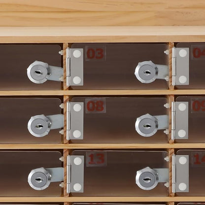Cell Phone Locker Box 30 Slots Cell Phone Organizer Cabinet with Combination Locks Wall-Mounted Locking Cell Phone Storage Box for Classroom Office,Shool,Office (30 Slots, Wood+Acrylic)