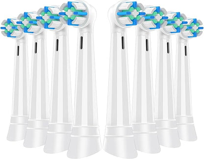 8 Pack Smart Cleaning Replacement Heads Compatible with Oral B iO 2 3 4 5 6 7 8 9 10 Series Electric Toothbrush, Brush Heads Compatible with Oral B iO Electric Handles (White)