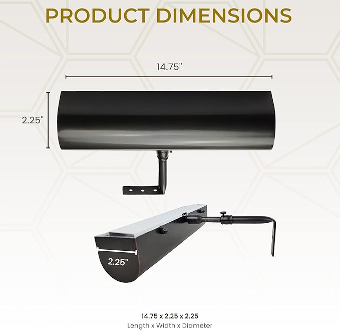 Royal Designs, Inc. Cordless Remote Control LED Picture Light, Dimmable with Timer Function, Oil Rubbed Bronze, 14.75 Inches, 2 Pack