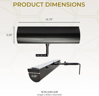 Royal Designs, Inc. Cordless Remote Control LED Picture Light, Dimmable with Timer Function, Oil Rubbed Bronze, 14.75 Inches, 2 Pack