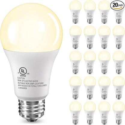 TJOY 20 Pack LED Light Bulbs, 100 Watt Equivalent A19 LED Bulbs, Soft Warm White 2700K, Energy Saving Light Bulb with E26 Standard Base, 1500 Lumens Non Dimmable Lamp Bulb for Home Bedroom Kitchen