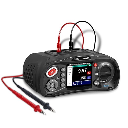 CEM T.ax Included DT-6650 Multifunction Installation Tester with 3.5" TFT Color LCD Display,Voltage,Insulation Resistance,Earth Resistance,Loop impedance,Loop impedance,RCD,PFG, PSC Support 400V TN