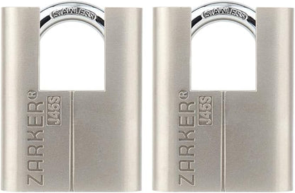 J45S keyed Alike Padlocks, Heavy Duty Stainless Steel Shackle Lock, 6 Keys, Waterproof and Rustproof Storage, Warehouses, Garage, Outdoors, 2-Pack