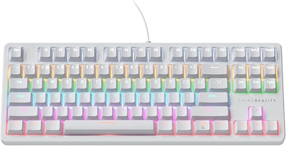 THIRDREALITY Smart Mechanical Keyboard MK1, Matter Over WiFi, 87-Key Wired Gaming Keyboard/USB-A, 44 Customizable RGB Lighting, Work with Home Assistant, SmartThings, Apple Home (White)