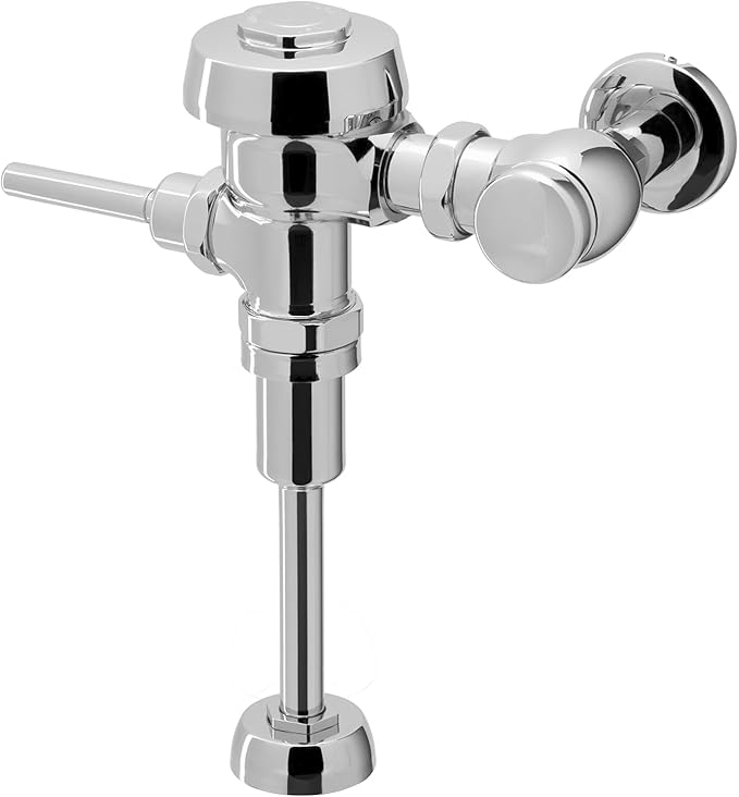 Sloan Royal 186 Exposed Manual Urinal Flushometer, 1.0 GPF Manual Flush Valve - Single Flush Non-Hold-Open Handle, Fixture Connection Top Spud, Polished Chrome Finish, 3012636