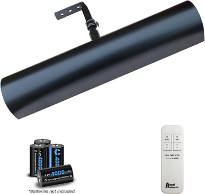 Royal Designs, Inc. Cordless Remote Control LED Picture Light, Dimmable with Timer Function, Black, 12.75 Inches