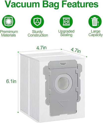 14 Pack Replacement Vacuum Bags Compatible with iRobot Roombai7, i7+, i8+, i3+, i4+, i5+ i6, i6+, j5, j5+, j6+, j7, j7+, j8+, j9, j9+, s9, s9+, i &s& j Series Clean Base Automatic Dirt Disposal Bags