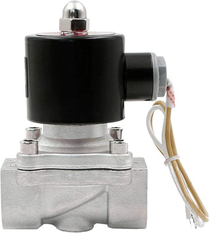 U.S. Solid Stainless Steel Electric Solenoid Valve 110VAC Normally Closed Air Water (3/4)