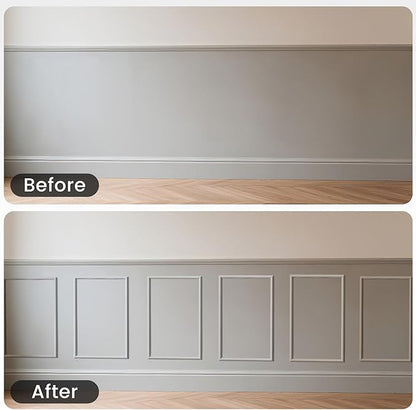 Peel and Stick Wainscoting Panels Kit, 3 Sets 12''x24'' Premade Wall Molding Peel and Stick Panels for Interior Wall Trim, Easy DIY Wainscoting Panels Peel and Stick Decor