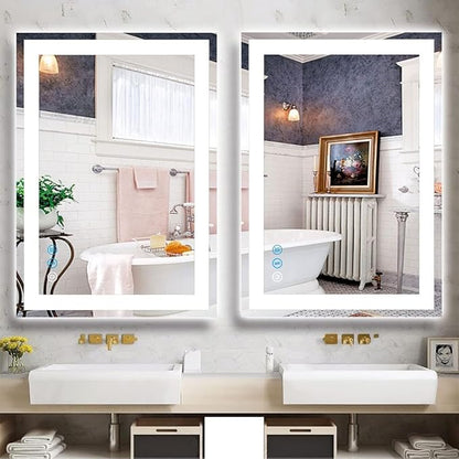 30 x 20 Inch LED Bathroom Mirror with Lights 3 Color Adjustable Brightness Frontlit Anti-Fog 30" Lighted Vanity Mirror for Bathroom Wall Horizontal/Vertical Mounted 30 Smart Light up Mirrors