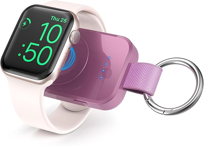 Portable Charger for Apple Watch,Wireless Magnetic iWatch Charger Fast Charging Keychain Travel Accessories 1000mAh Power Bank Smart Watch Chargers for Apple Watch 11/10/9/8/7/6/SE/5/4/3/Ultra 3 2
