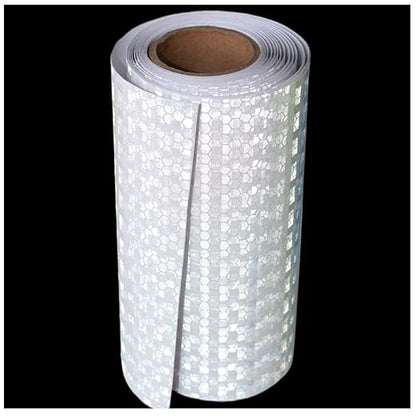 White Reflective Tape Outdoor Waterproof 6 inch, High Visibility Warning Industrial Marking Tape,Safety Stickers (11 feet)
