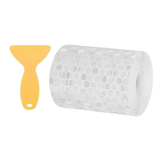 PATIKIL 2 Inch x 10 ft Reflective Tape, 1 Roll Waterproof Self Adhesive High Visibility Caution Warning Safety Tape Reflector with Scraper for Trucks Trailers Cars, White