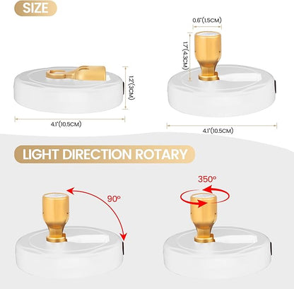 LED Spotlight, Rechargeable Battery Picture Lights, Uplighting Indoor with Remote, Stick Spot Lights for Wall Display Dartboard Painting Artwork Accent-2pcs