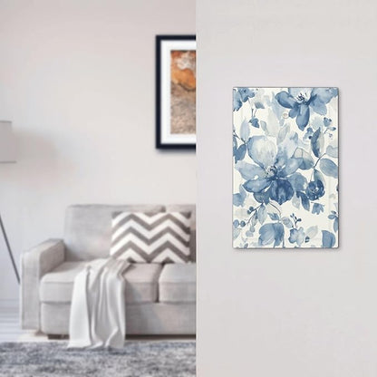 Light Switch Cover Plate Blue Watercolor Floral 1 Gang No Device Blank Electrical Wall Plates Faceplate Decorative Switch Plate for Bedroom Bathroom Decor