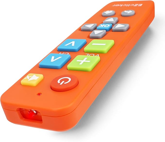 Big Button Universal TV Remote (Orange) Simple Easy to Use, Great for Seniors, Works with Major TV Brands (2xAAA Batteries Not Included)