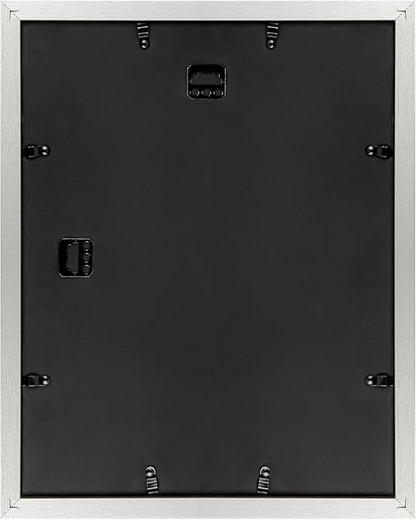 Golden State Art, 11x14 Picture Frame with Mat for 8x10 - High Definition Glass Wall Mounting Horizontal Vertical Display (Silver, 2 Pack)