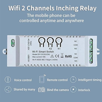 6X 2CH WiFi Smart Switch DIY APP 85-265V USB 5V 2.4G WiFi Home Automation Module for Home