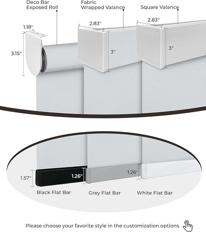 AIVIDIG Motorized Roller Automatic Shade with Remote Control, 100% Blackout Electric 21-98” Width Blinds for Windows with Alexa Google Home, Rechargeable Smart Customized Size（Waterproof-Light Grey）
