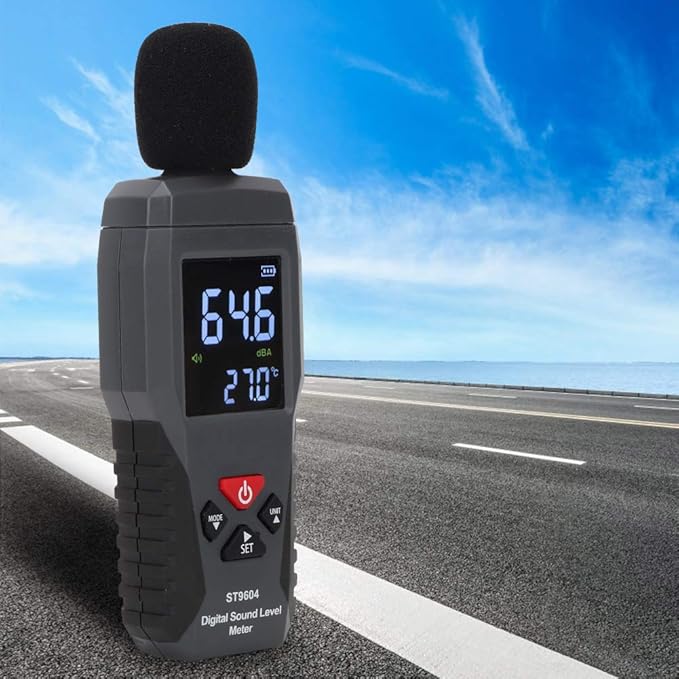 Smart Sensor Sound Level Meter Logger 30-130dB Noise Measurement Digital Audio Level Meter for Factories, Offices, Homes, Construction Sites Precise
