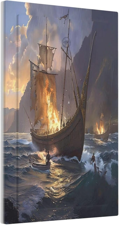 Light Switch Cover Plate Medieval Vintage Sailing Adventure Sailings Ocean Waves 1 Gang No Device Blank Wall Plate Electrical Outlet Cover Decorative Switch Plate Covers for Bedroom Cabin Decor