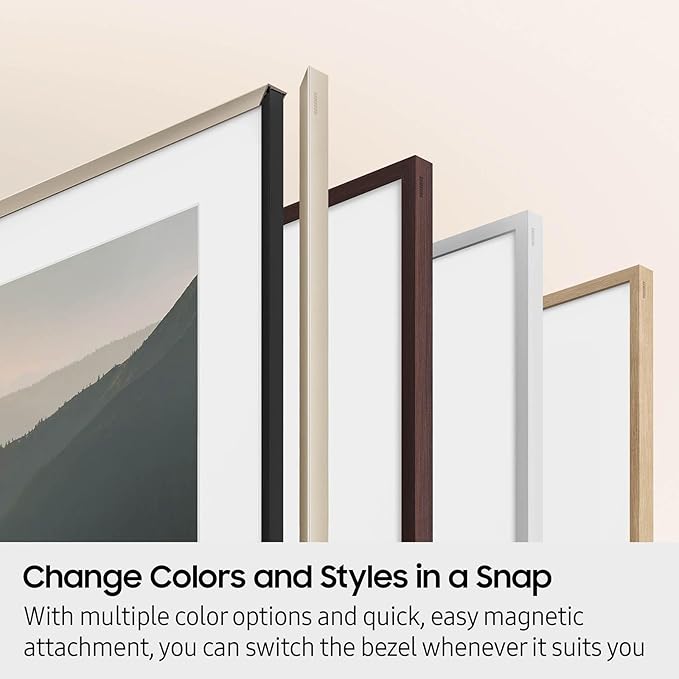 Samsung 75” The Frame Customizable Bezel (2025 Model), Magnetic, Quick and Easy Installation, VG-SCFF75TKBZA, Modern Teak