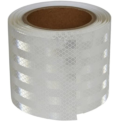 Non Fading White Reflective Tape Outdoor Waterproof 4 inch, High Visibility Warning Industrial Marking Tape,Safety Stickers (11 feet)