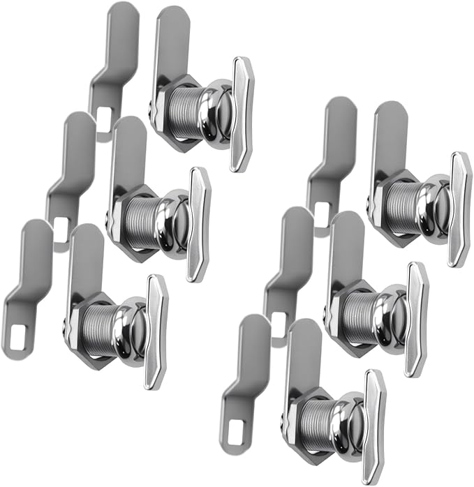 5/8" Thumb Operated Offset Cam Lock, RV Compartment Latch, Non-Locking Thumb Turn, for RV Compartment Camper Storage Door (6 Pack)