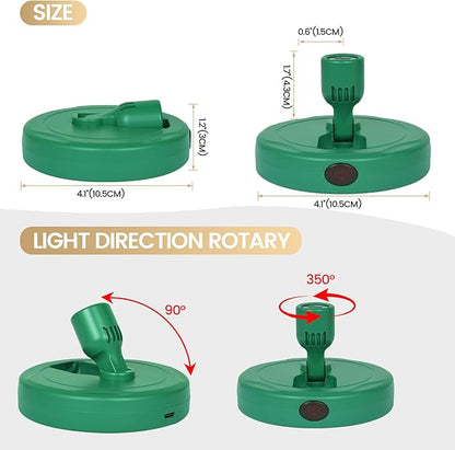 LED Spotlight, Rechargeable Battery Picture Lights, Uplighting Indoor, Spot Light with Remote, Plant Tree & Wall Art Display Dartboard Closet Spotlight-Green