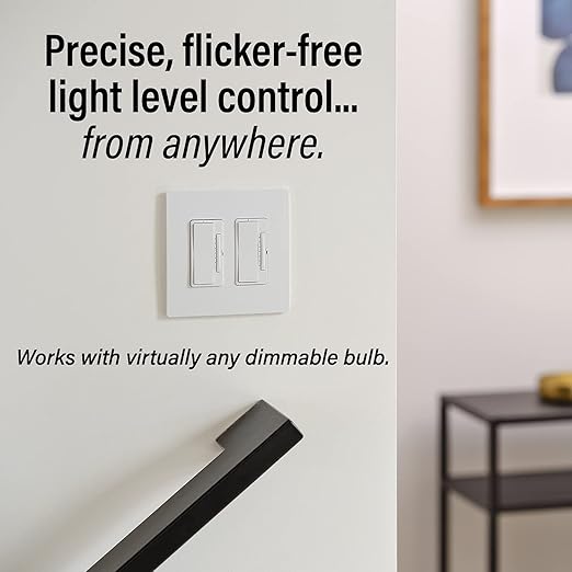 Legrand Radiant with Netatmo Smart Wi-Fi Enabled Tru-Universal Rocker Dimmer Switch in Light Almond, WNRL50LA