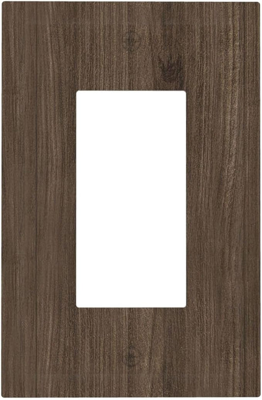 Decorative Outlet Covers Rustic Walnut Wood Grain 1 Gang Single Rocker Light Switch Cover Plate GFCI Wall Plates Electrical Switch Plate Cover for Farmhouse Cabin Decor