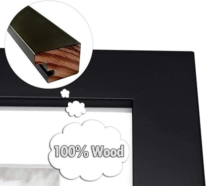 Golden State Art, Set of 3, 9x18 Black Wood Frame - White Mat for Three 5x7 Pictures - Sawtooth Hangers- Swivel Tabs - Wall Mounting - Landscape/Portrait - Real Glass - Collage Frame