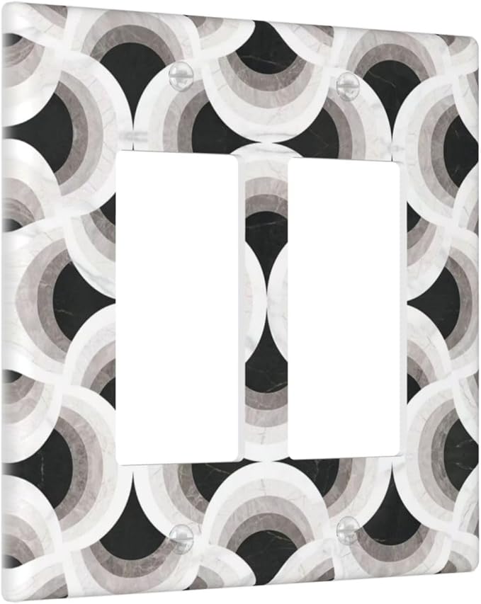 Abstract Art Marble 2 Gang Double Rocker Decorative Light Switch Covers Electrical Faceplate Switch Plates for Bathroom Kitchen Home