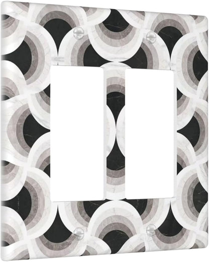 Abstract Art Marble 2 Gang Double Rocker Decorative Light Switch Covers Electrical Faceplate Switch Plates for Bathroom Kitchen Home