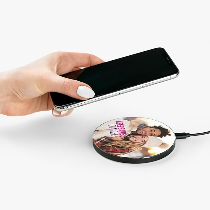 Keepsake Wireless Charging Pad, Custom Photo & Logo Design, Personalized 15W Phone Charger for Christmas or Any Occasion Gift