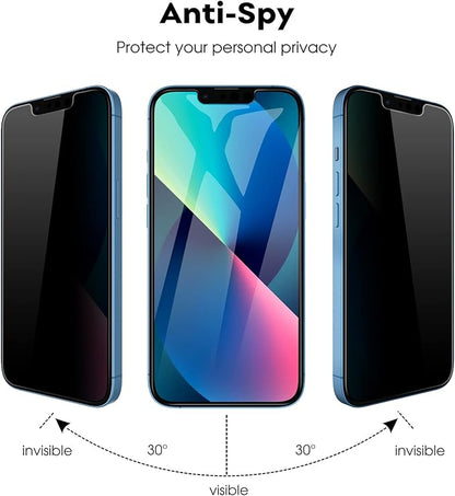 JETech Privacy Screen Protector for iPhone 13 6.1-Inch with Camera Lens Protector, Anti-Spy Tempered Glass Film, Easy Installation Tool, 2-Pack Each