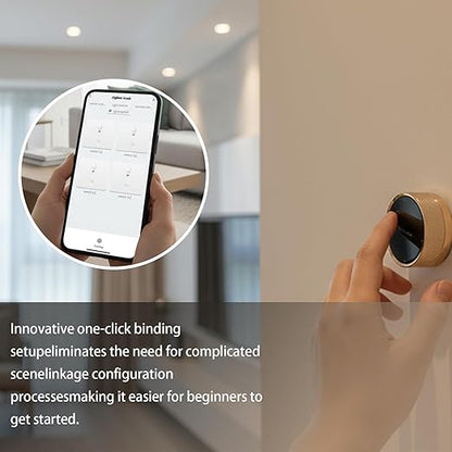 1 PCS Wireless Smart Light Switch Button, Wall-Mounted Rotary Light Switch, Compatible with Tuya Zigbee Gateway (V2 or Higher), Smart Home Control, Easy Wireless Installation