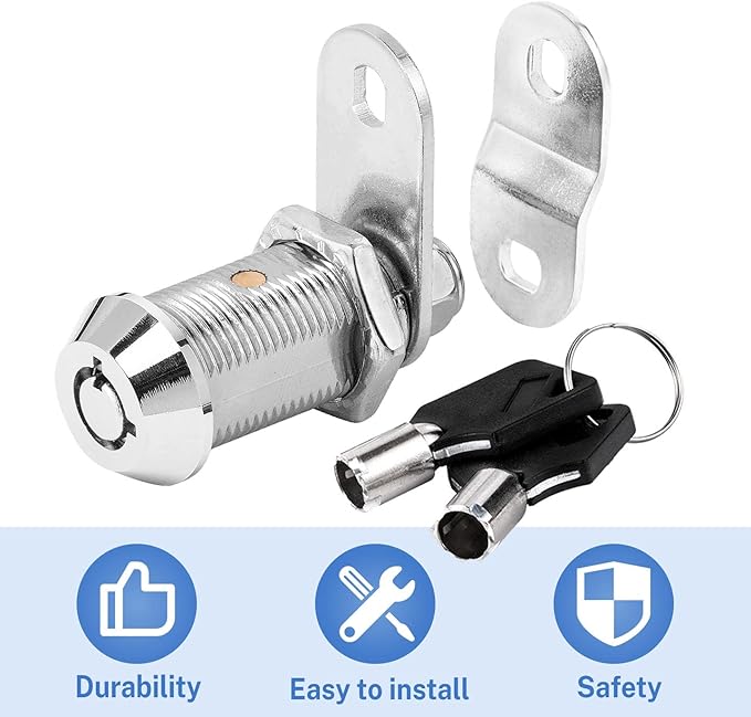 Cam Lock RV Storage Locks Keyed Alike, 1-1/8" Fits on 7/8" Max Door Thickness, RV Compartment Locks for Camper Trailer Locks with Keys (1-1/8 Inch 6Pack)