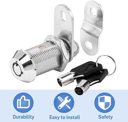 Cam Lock RV Storage Locks Keyed Alike,1-1/8" Fits on 7/8" Max Door Thickness, RV Locks for Compartment Door, Camper, Trailer, Cabinet Locks with Keys(1-1/8 Inch 2Pack)