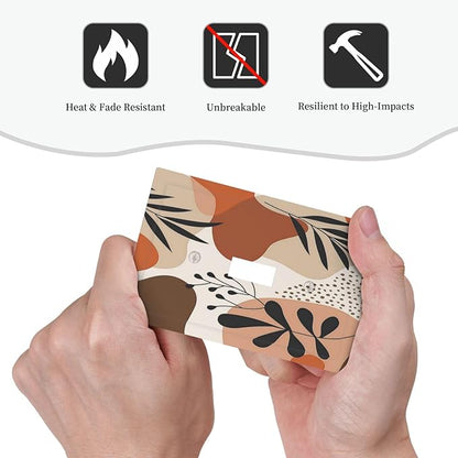 Decorative Light Switch Cover Boho Botanical Orange Green Beige Minimalist 1 Gang Single Toggle Device Electrical Faceplate Switchplates Decorator Outlet Wall Plate for Bedroom living Room