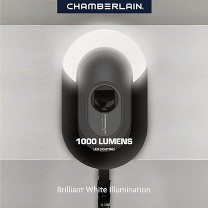 Chamberlain B4643T Smart Built in Camera-myQ Smartphone Controlled-Ultra Quiet, Strong Belt Drive, Blue Garage Door Opener
