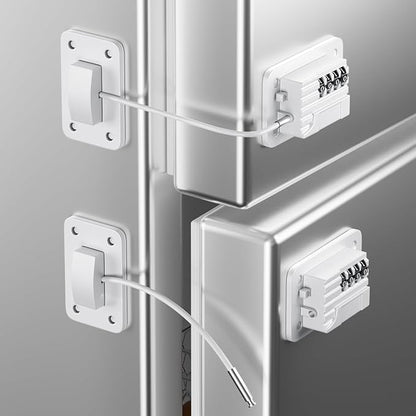 Refrigerator Lock, Heavy Duty Fridge Locks for Kids, Freezer Lock with Combination for Refrigerator Drawer Cabinet Safety, Easy to Install No Keys Needed White, 2 Packs