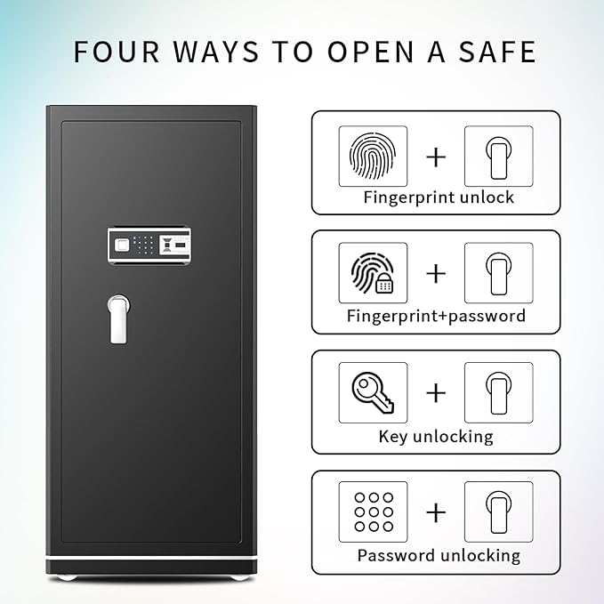 MLJ Extra Large Safe Wifi Smart Safe 17.5 Cu.ft Big Home Safety Box,Heavy Duty Digital Security safe with Built-In Drawer and Removable Shelves,for Home,Hotel,Office,Garage